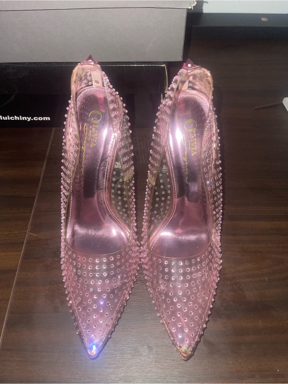 & Other Stories Pink Crystal-Stud Pointed-Toe Pumps